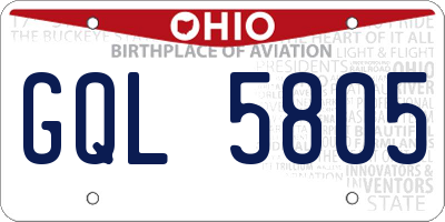 OH license plate GQL5805