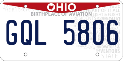OH license plate GQL5806