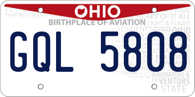 OH license plate GQL5808