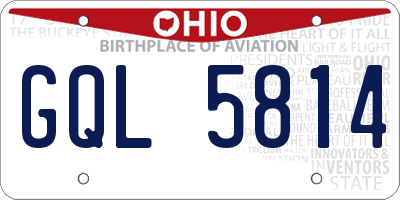 OH license plate GQL5814