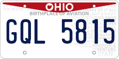 OH license plate GQL5815