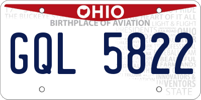 OH license plate GQL5822