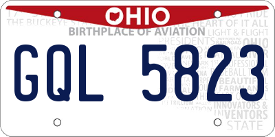 OH license plate GQL5823