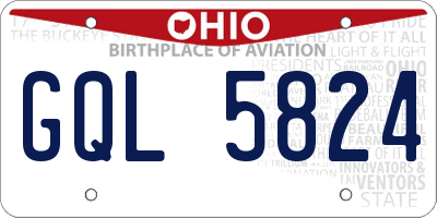 OH license plate GQL5824