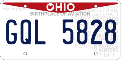 OH license plate GQL5828