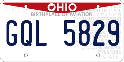 OH license plate GQL5829