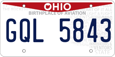 OH license plate GQL5843