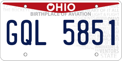 OH license plate GQL5851