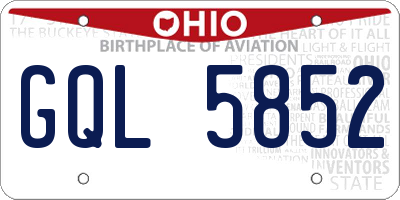OH license plate GQL5852