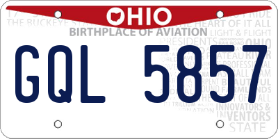 OH license plate GQL5857