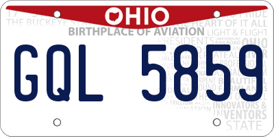 OH license plate GQL5859