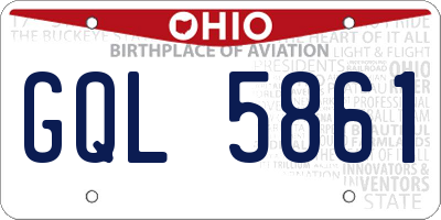 OH license plate GQL5861