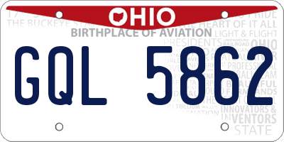 OH license plate GQL5862