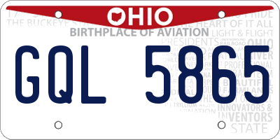 OH license plate GQL5865