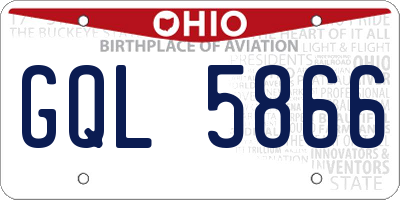 OH license plate GQL5866