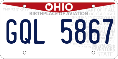 OH license plate GQL5867