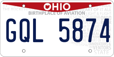 OH license plate GQL5874