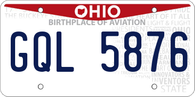 OH license plate GQL5876