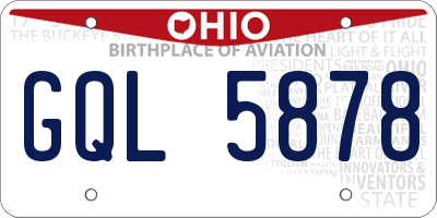 OH license plate GQL5878