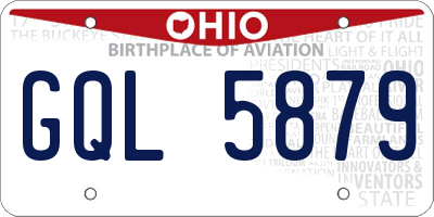 OH license plate GQL5879