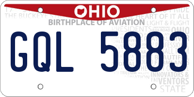OH license plate GQL5883