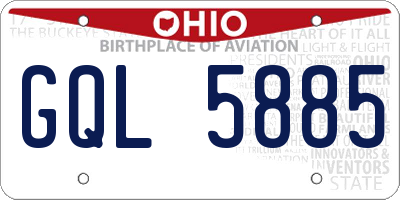 OH license plate GQL5885