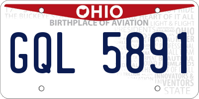OH license plate GQL5891
