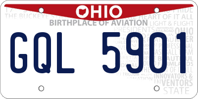 OH license plate GQL5901
