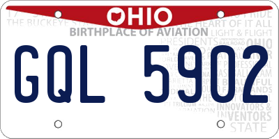 OH license plate GQL5902