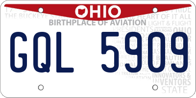 OH license plate GQL5909