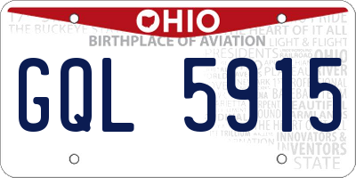 OH license plate GQL5915