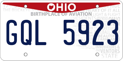 OH license plate GQL5923
