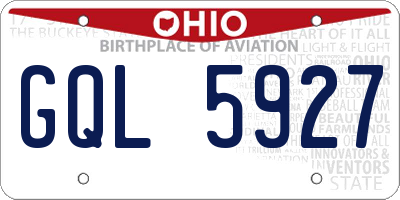 OH license plate GQL5927