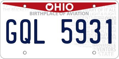 OH license plate GQL5931