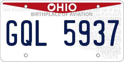 OH license plate GQL5937
