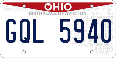OH license plate GQL5940