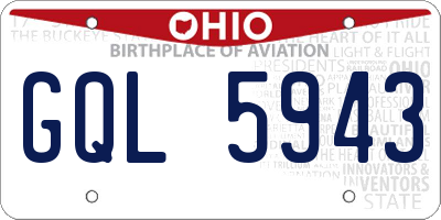 OH license plate GQL5943