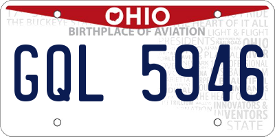 OH license plate GQL5946