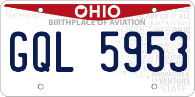 OH license plate GQL5953