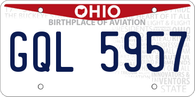 OH license plate GQL5957