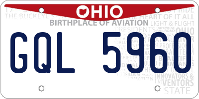 OH license plate GQL5960