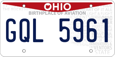 OH license plate GQL5961