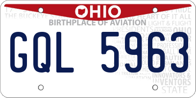 OH license plate GQL5963