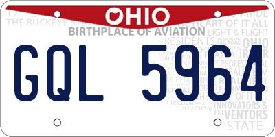 OH license plate GQL5964
