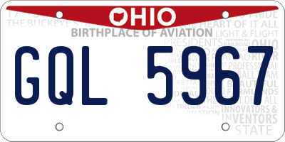 OH license plate GQL5967