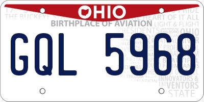 OH license plate GQL5968