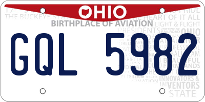 OH license plate GQL5982