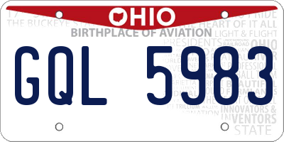 OH license plate GQL5983