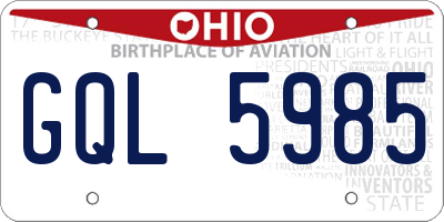 OH license plate GQL5985