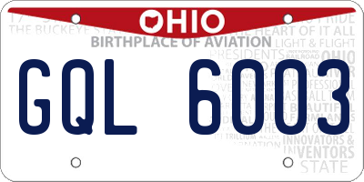 OH license plate GQL6003